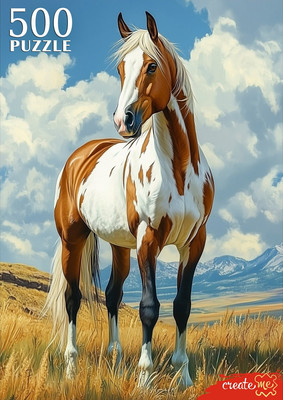 Пазл РЫЖИЙ КОТ Лошадь в горах / Ф500-1737