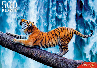 Пазл РЫЖИЙ КОТ Тигр у водопада / ШТП500-8717