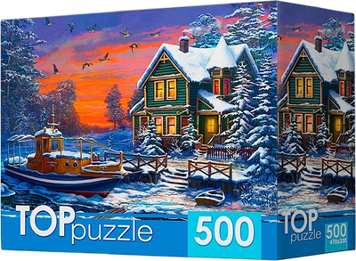 Пазл РЫЖИЙ КОТ Зимний пейзаж / ХТП500-6818