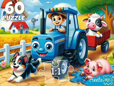 Пазл РЫЖИЙ КОТ Веселый трактор и компания / Ф60-4527