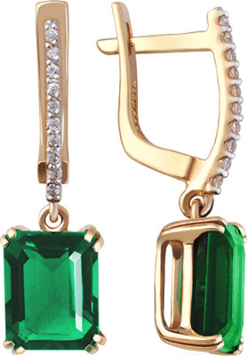 Серьги из красного золота Кристалл CL13000226773 (с фианитами и агатом)