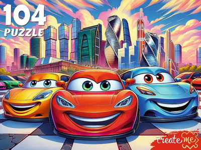 Пазл РЫЖИЙ КОТ Городские машинки / П104-7737