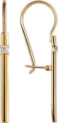 Серьги из красного золота Кристалл CL62400226773 (с фианитами)