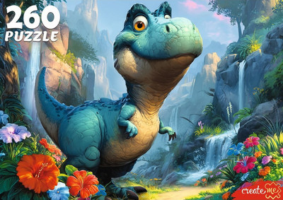 Пазл РЫЖИЙ КОТ Динозавр на прогулке / Ф260-2396