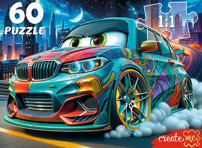 Пазл РЫЖИЙ КОТ Мощная машинка / Ф60-2824