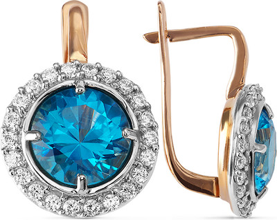Серьги из комбинированного золота Кристалл C971400226773 (с топазами и фианитами)
