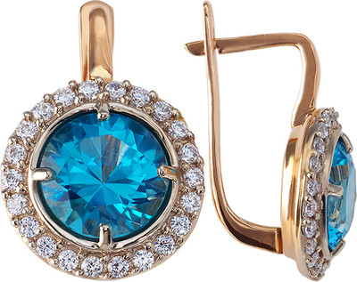 Серьги из красного золота Кристалл C971400226773 (с топазами и фианитами)