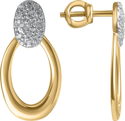 Серьги из желтого золота Кристалл CN40300226773 (с фианитами)