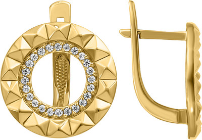 Серьги из желтого золота Кристалл CQ18900226773 (с фианитами)