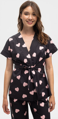 Кофта пижамная Milavitsa 9358 (р.170-88-96, черный набивной)