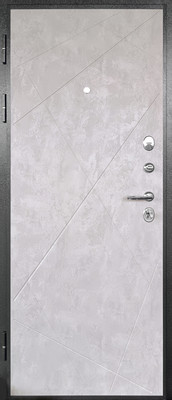 Входная дверь Промет Рондо 80- 2050/860/L (диагональ антик серебро)