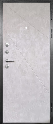 Входная дверь Промет Рондо 80- 2050/860/R  (диагональ антик серебро)