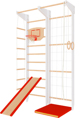 Шведская стенка Крепыш 03 (бело-бежевый, полная комплектация)