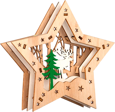 Световая фигурка Luazon Lighting Звезда с оленем в лесу / 6117380