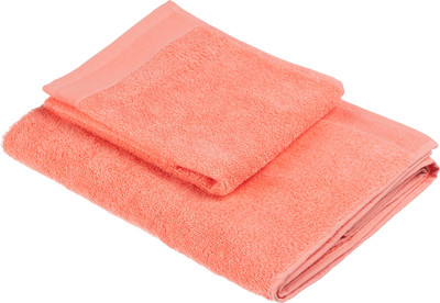 Набор полотенец Lilia Бордюр Махра 50x100/70x140 470г (2шт, коралл)
