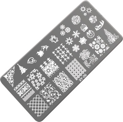 Пластина для стемпинга Queen Fair Зимний узор металлическая 12x6 / 4301096