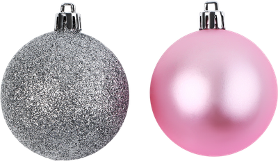 Набор шаров новогодних Sima-Land 10659086 (10шт, розовый/серебристый)
