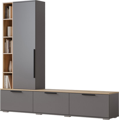 Тумба Woodville ТВ Филеста / 664893 ( графит/дуб вотан)