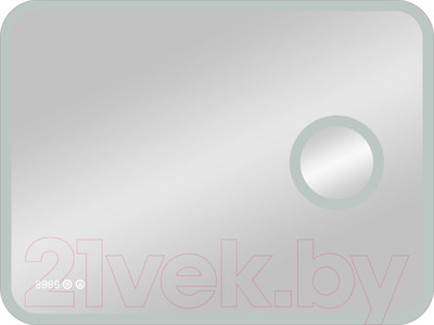 Зеркало Континент Bliss Led 80x60 (с увеличительным зеркалом и часами)