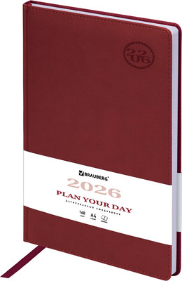 Ежедневник Brauberg 2026 / 117240 (бордовый)
