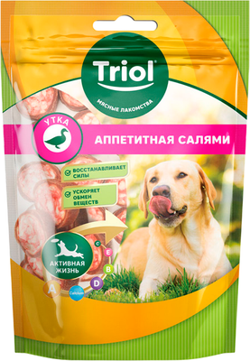 Лакомство для собак Triol Аппетитная салями с мясом утки (70г)