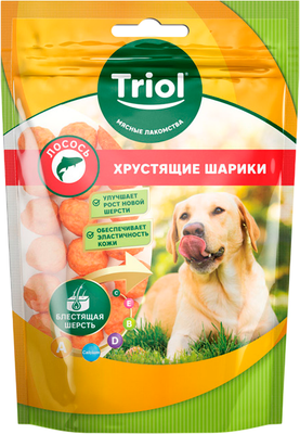 Лакомство для собак Triol Хрустящие шарики из лосося (70г)