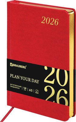 Ежедневник Brauberg 2026 / 117055 (красный)