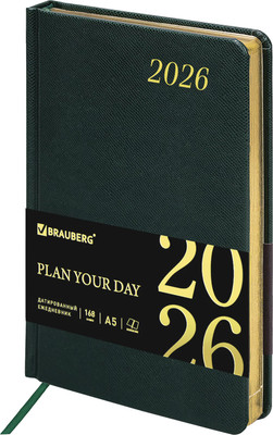 Ежедневник Brauberg 2026 / 117058 (темно-зеленый)