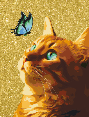 Картина по номерам Три совы Кот и бабочка / КХг3040_57050