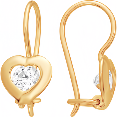 Серьги из красного золота 7 КАРАТ П2217-007К14 (с фианитами)