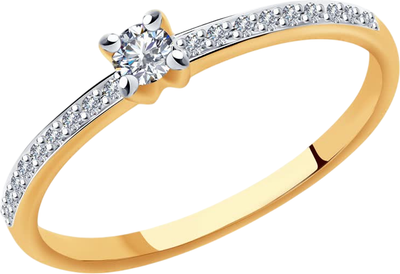 Кольцо из красного золота 7 КАРАТ П12411-076К14 (р.17)