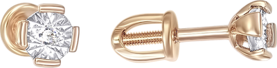 Серьги из красного золота 7 КАРАТ П2216-092К14 (с фианитами)