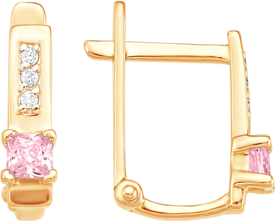 Серьги из красного золота 7 КАРАТ П2217-365К14 (с фианитами)