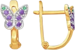 Серьги из красного золота 7 КАРАТ П2217-377К14 (с фианитами)