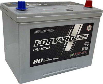 Автомобильный аккумулятор FORVARD EFB Premium Asia750A D26 борт 12V80 / FEAD26.80.750.SMF (80 А/ч)