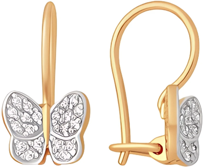 Серьги из красного золота 7 КАРАТ П2217-499К14 (с фианитами)