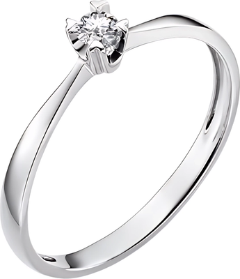 Кольцо из белого золота 7 КАРАТ П1216-074К14Б (р.18, с фианитом)