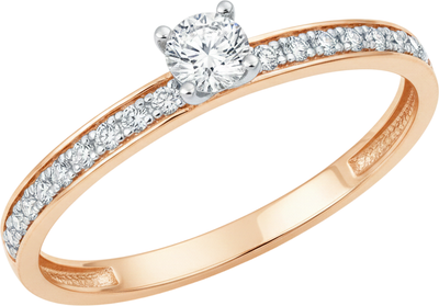 Кольцо из красного золота 7 КАРАТ П1216-102К14 (р.17.5, с фианитами)