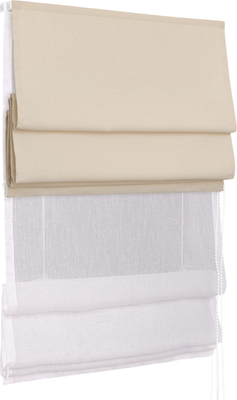 Римская штора Delfa Сшд 7500 дуэт Modance/001/Natali/001 (220x180, молочный/белый)