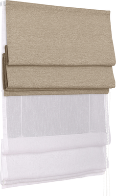 Римская штора Delfa Сшд 7500 дуэт Modance/002/Natali/001 (120x180, бежевый/белый)