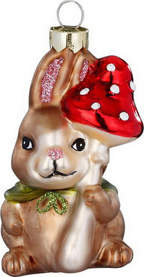 Елочная игрушка Inge's Christmas Magic Forest  Кролик с грибом / 64977H120