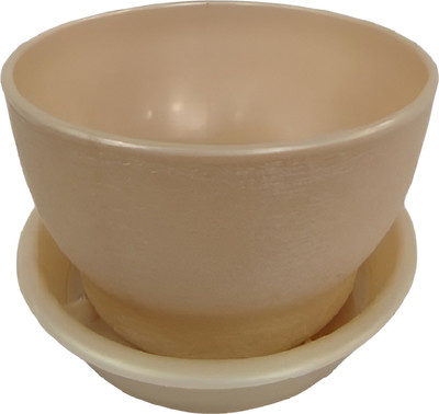 Вазон Радиан Фиалочка с поддоном (500мл, кремовый перламутр)