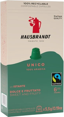 Кофе в капсулах Hausbrandt Unico Fairtrade (10шт)