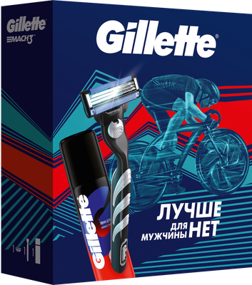 Набор для бритья Gillette Mach3 Бритва+1 кассета+Пена д/бритья Классическая (50мл)