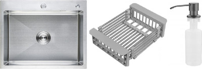 Мойка кухонная Schtoff Best Silver 6050 KR-1 Grey SD-1 Grey (с коландером и дозатором)