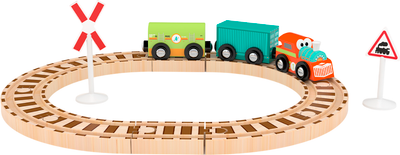 Железная дорога игрушечная Hape Jadore Весёлый поезд с кольцевой Железные дороги / 833189_HPJ