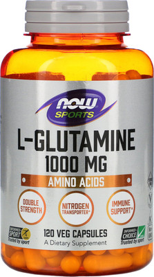 L-глютамин NOW 1000мг (120 капсул)