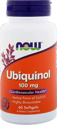 Коэнзим NOW Ubiquinol 100мг (60 капсул)