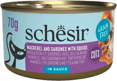 Влажный корм для кошек Schesir Grill Wholefood Скумбрия и сардины (70г)