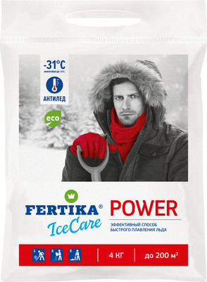 Противогололедный реагент Fertika Icecare Power -30C (4кг)